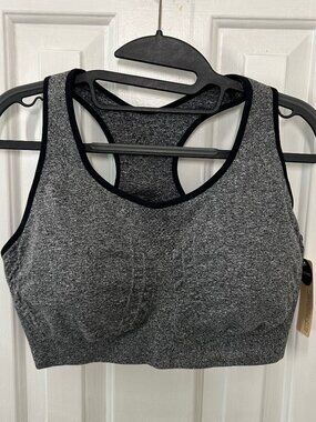NWT Truekind Size 2XL Gray Seamless Racerback Sports Bra